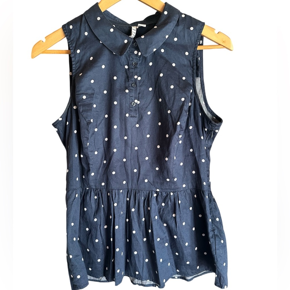 Elle Polka Dot Peplum Top S